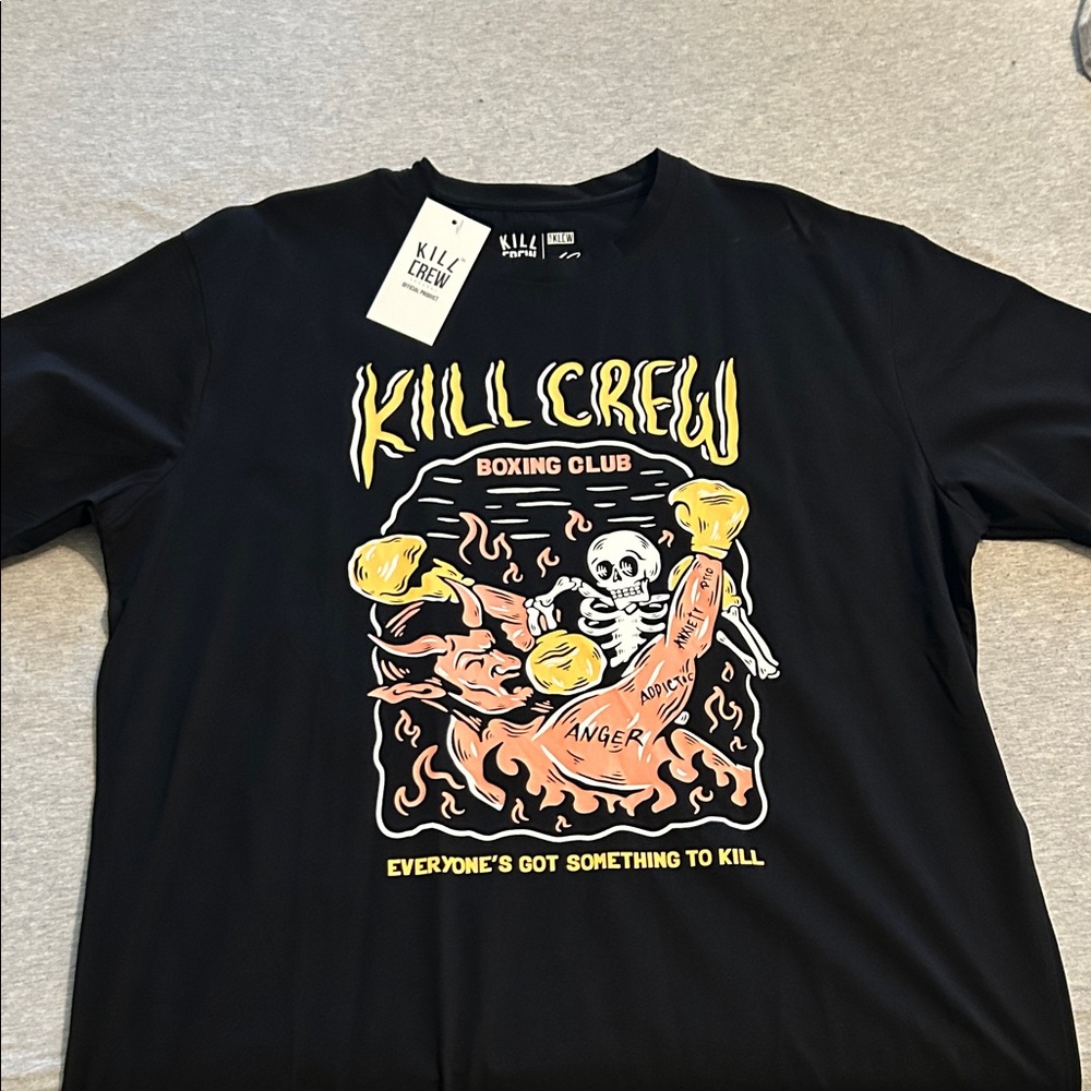 Kill Crew Black and Orange Graphic Tee